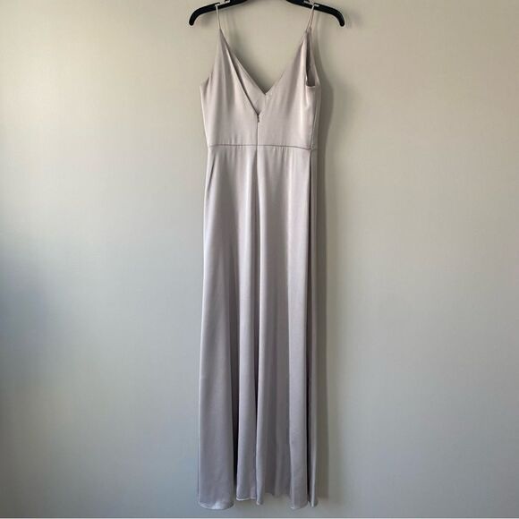 Jenny Yoo Long Bridesmaids Dress Beckett Latte Size 2 Worn Once - Picture 8 of 15